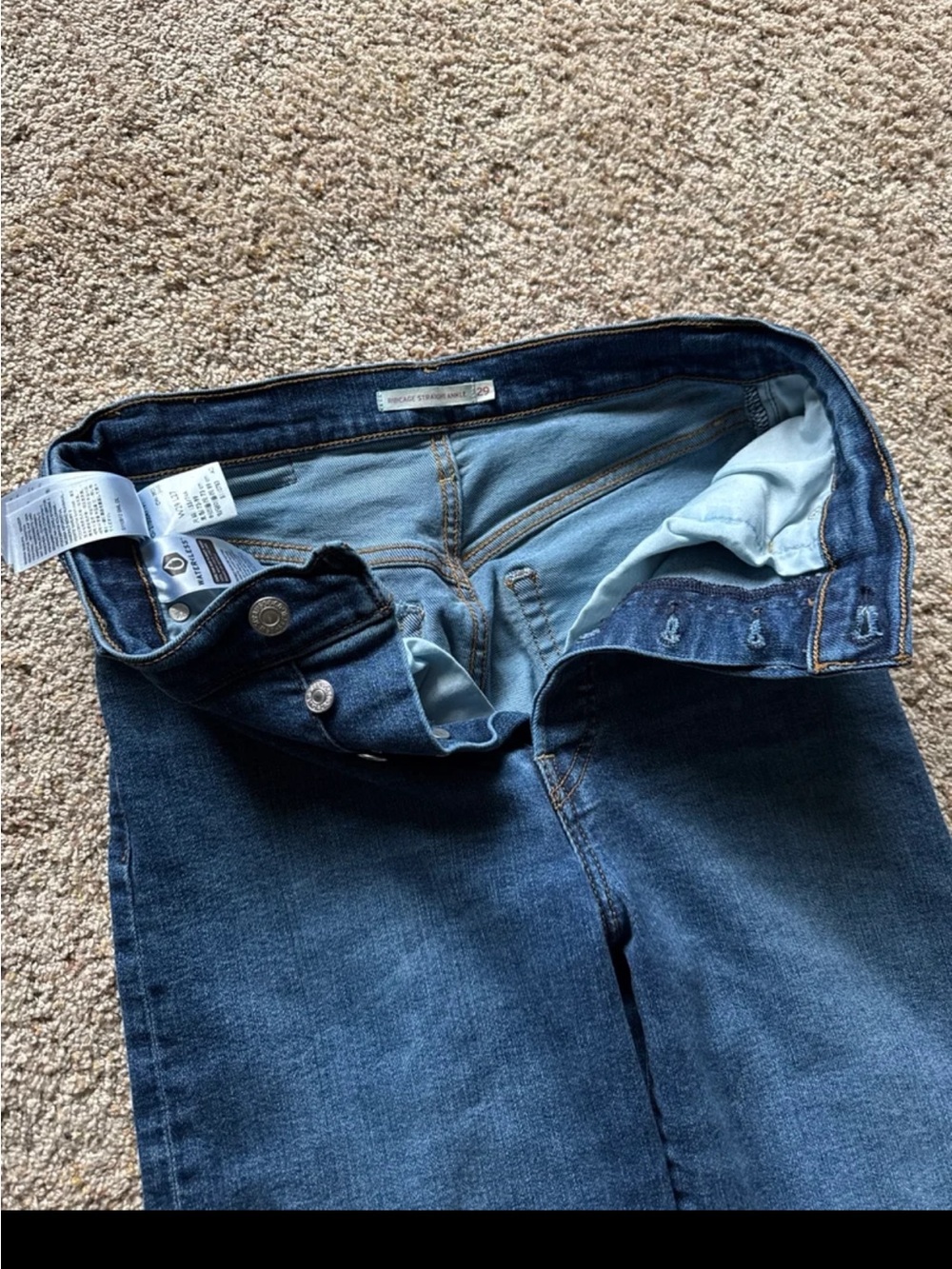 Levi’s Ribcage Straight Ankle Women's Jeans in Dial Up Dark Indigo Worn In Sz 29 - Picture 10 of 12